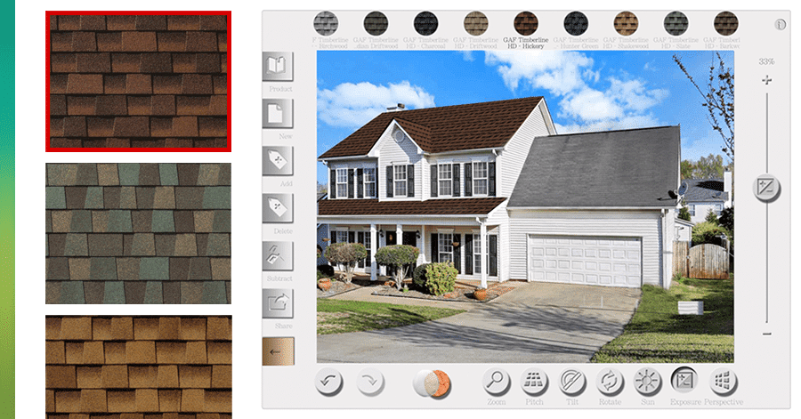 Roof shingle color selector