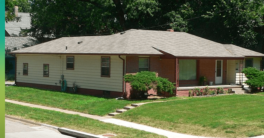 ranch style home and roof