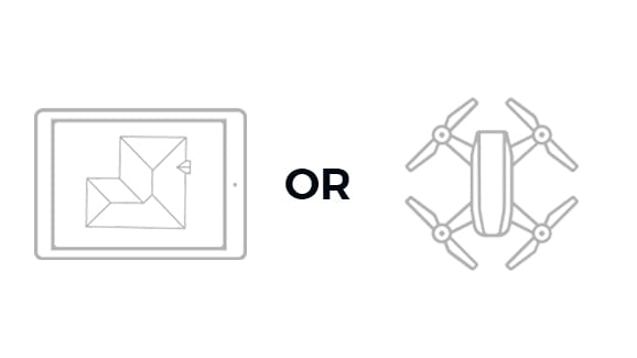 Roofing app drone or ipad icons