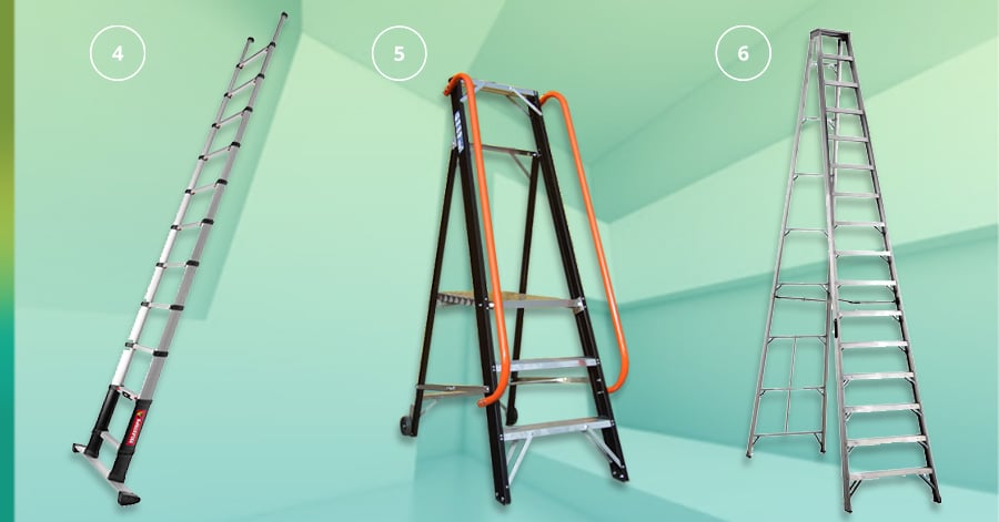 Folding ladder store for roof