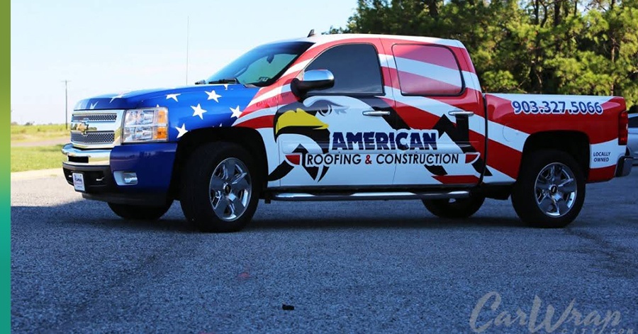 Patriotic roofs american truck