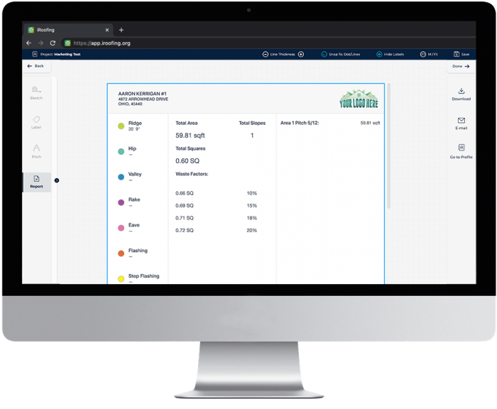 Roof Measurement software desktop