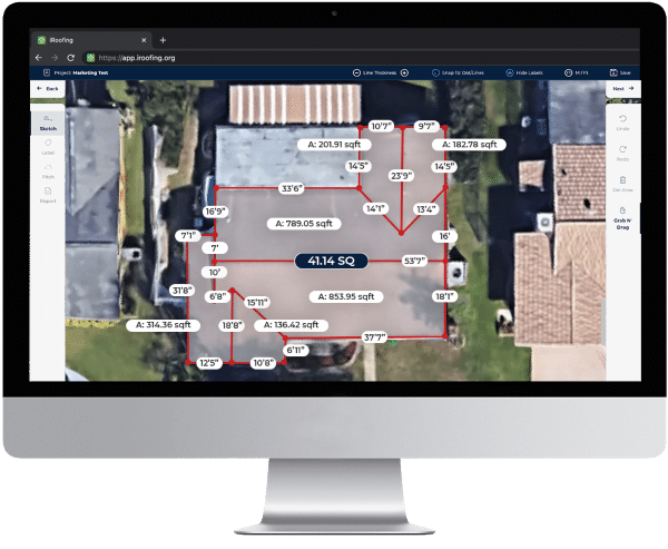 Roof measurements Desktop